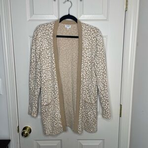 J.Crew Tan Leopard Print Sweater Cardigan small